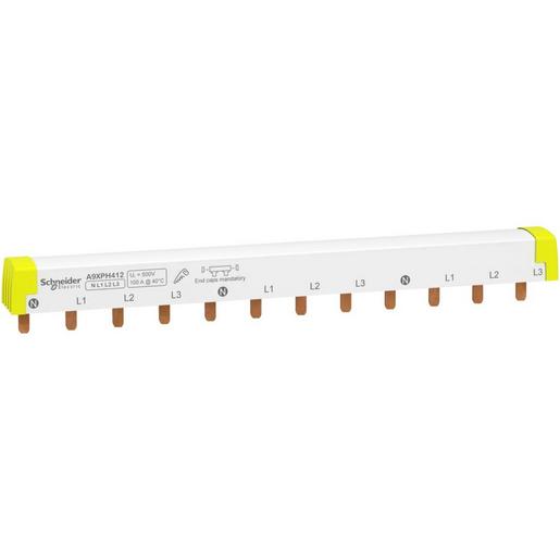 1St. Schneider Electric A9XPH412 Phasenschiene Steg, ablängbar, 4P, 12 TE, 100A