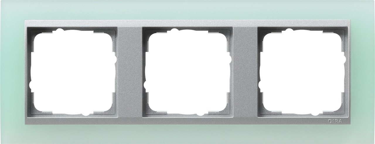 1St. Gira 021351 Rahmen 3fach Zwischenr. Farbe Alu Event Opak Mint
