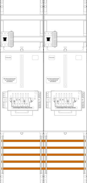 1St. F-Tronic Z21B-ZSK-HSP Zählerfeld Z21B-ZSK-HSP, 2-feldrig, H=1050mm, 2-3.HZ, 2 ZSK-Set, 2 HSP 7141503