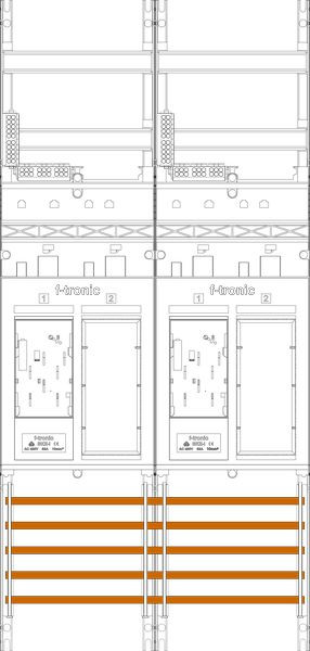 1St. F-Tronic ER26 Zählerfeld ER26, 2-feldrig, H=1050mm, 2-eHZ, 2 Res. 7141002