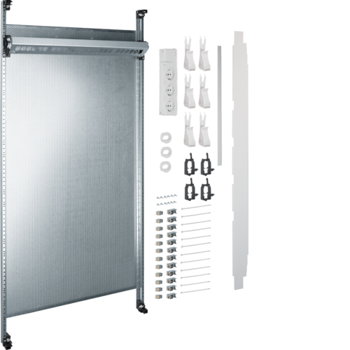 1St. Hager UF321NW Komplettfeld Multimedia universZ 1050mm 2-feld mit 12xPatchmodulen RJ45