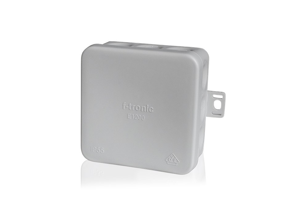 10St. F-Tronic E1200gr FR Abzweigkasten E1200gr, 80x80x37mm, IP55, gr/gr, mit Durchstoßmembran 7340157