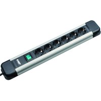 1St. Bachmann 6-fach Schutzkontakt-Steckdosenleiste, 2-Pol. Schalter, ÜSS, 1,7H05