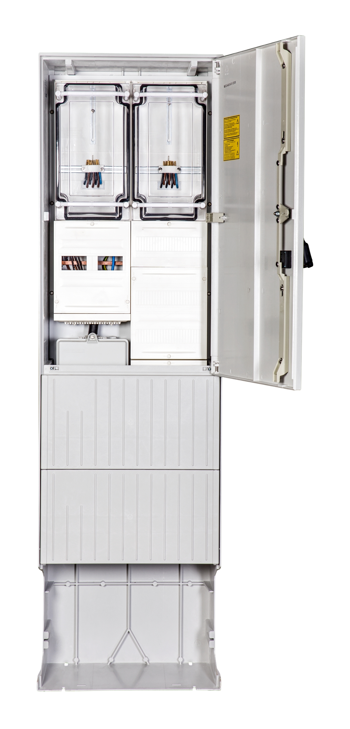 1St. F-Tronic ZSA202-2-2ZK-APZ-HG Zähleranschlusssäule 2-feldrig, H=2010mm, 2-3.HZ, Haube geschl, ZSA202-2-2ZK-APZ-HG 7160111