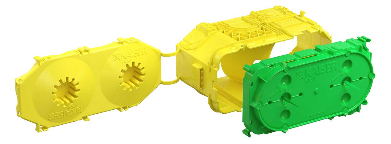 1St. Kaiser 1269-01 Betonbau, B¹ Doppel-Geräte-Verbindungsd., 2-teilig, Einbauöffnung 60 x 131 mm