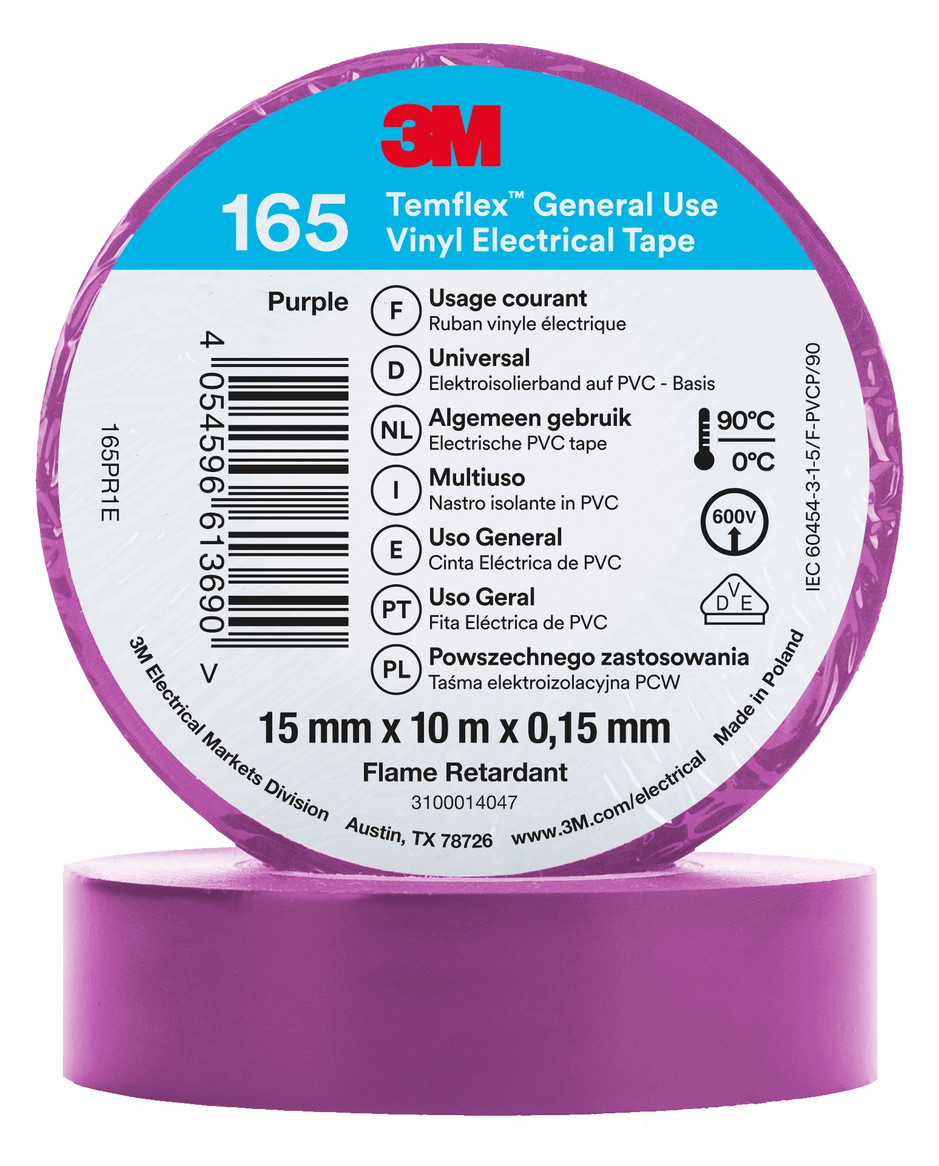 10St. 3M 165PR1E Isolierband Violett 15mmx10m