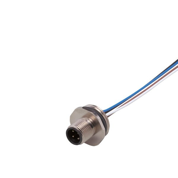 1St. IFM Einbaustecker gerade M12 4- E11295 polig AC/DC M20 -M12