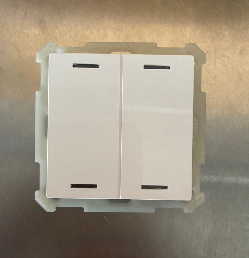 1St. MDT Taster Light 2-fach BE-TAL55T2.01 RGBW Temperatursensor reinweiß glänzend