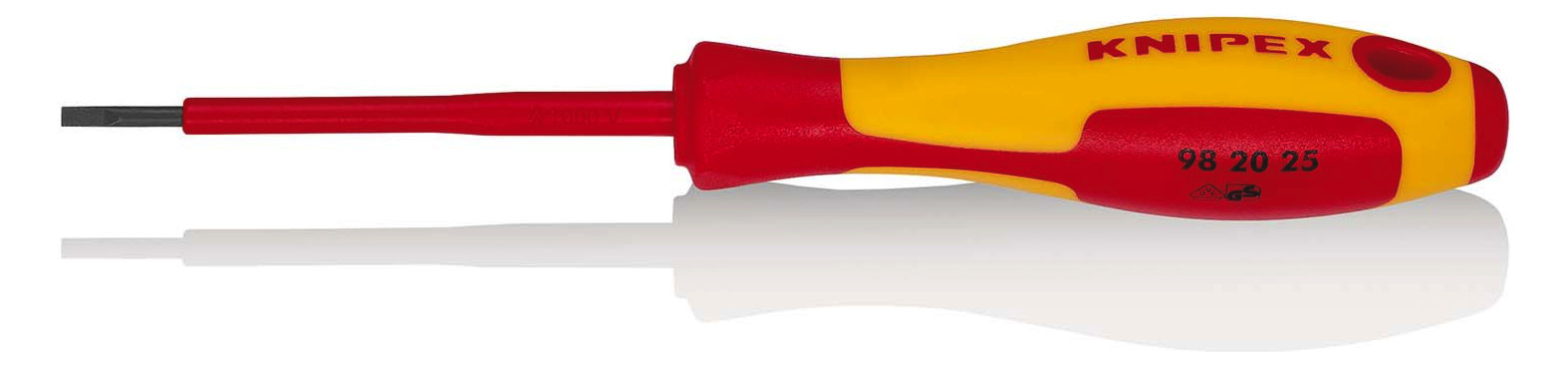 1St. Knipex 98 20 25 Schlitz-Schraubendreher 2,5mm VDE 1000V 2-Komp. Griff
