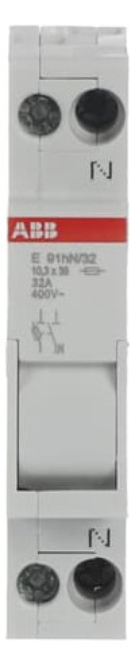 1St. ABB E 91HN/32 Sicherungshalter, 1+N Pol, 32A für Sicherungseinsatz 10,3 x 38mm 2CSM200913R1801