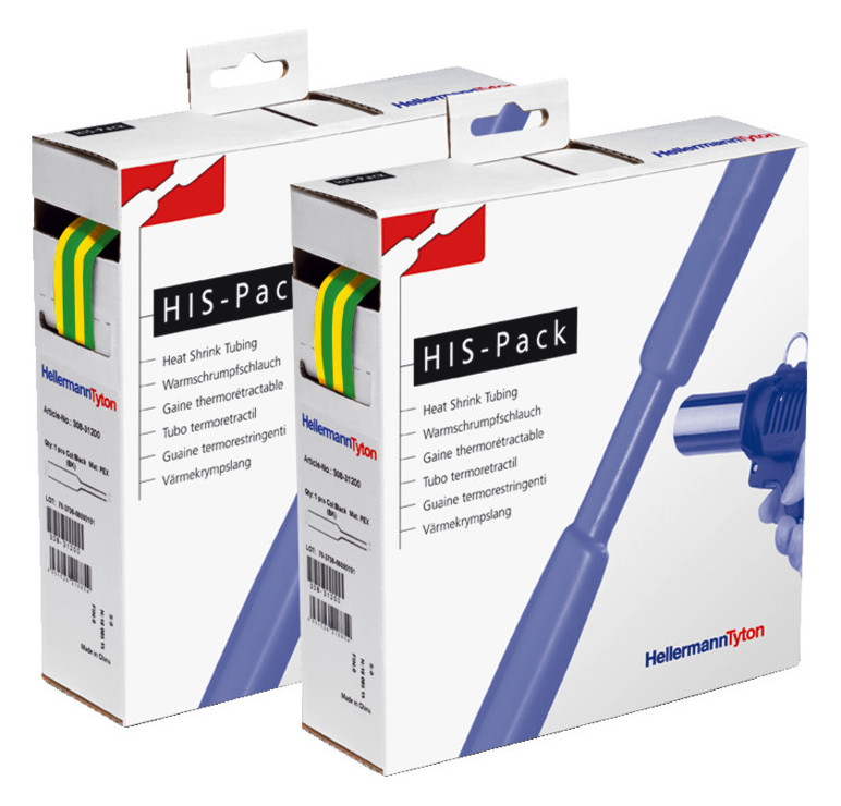 5m Hellermann Tyton 300-31277 Warmschrumpfschlauch 2:1 HIS-1/2 Grün-gelb HIS-PACK-12.7/6.4-PO-X-GNYE (5)