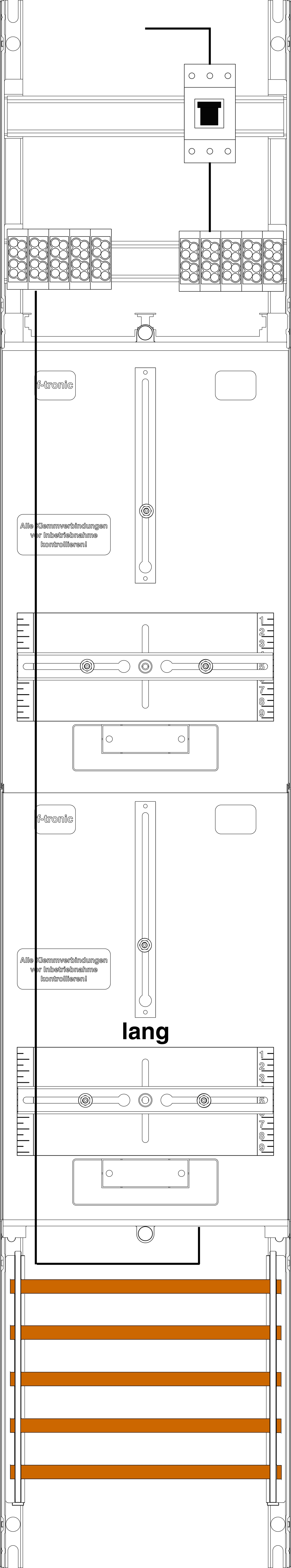 1St. F-Tronic Z16-10-10L-PV Zählerfeld Z16-10-10L-PV, 1-feldrig, H=1350mm, 2-3.HZ, Kaskade, 1 HSP 7143335