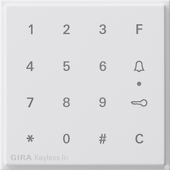 1St. Gira 851366 Aufsatz Codetastatur Gira TX_44 Reinweiß