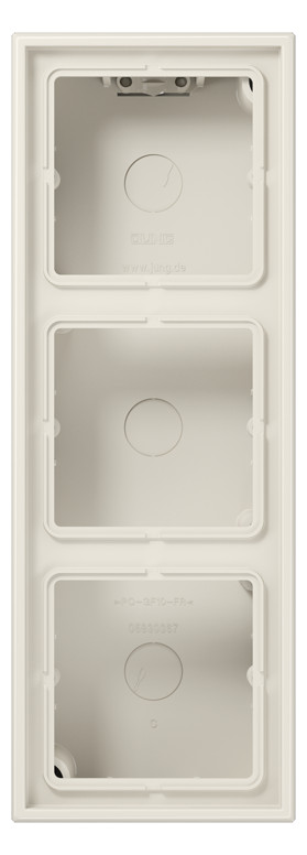 1St. Jung LS583AW Aufputz-Kappe m. Rahmen 3fach, alpinweiß glänzend