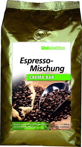 1St. UNI ELEKTRO Crema Bar Espressomischung 1 KG Bohnen