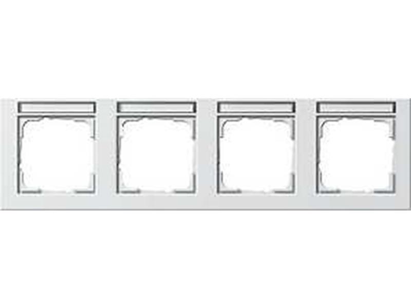 1St. Gira 109429 Abdeckrahmen 4fach waager. mit Beschriftungsfeld E2 Reinweiß