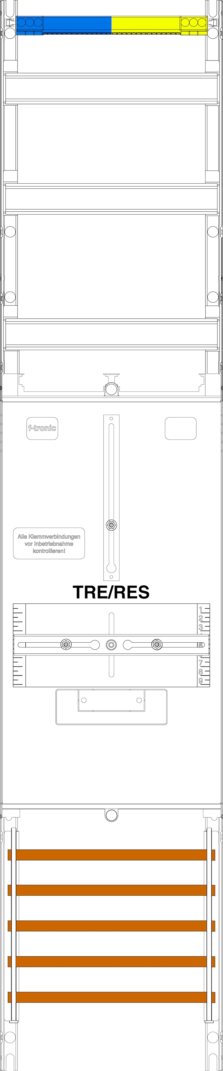 1St. F-Tronic VR5 Verteilerfeld VR5, 1-feldrig, H=1200mm,3-reihig, 1 Res. 3.HZ 7142038