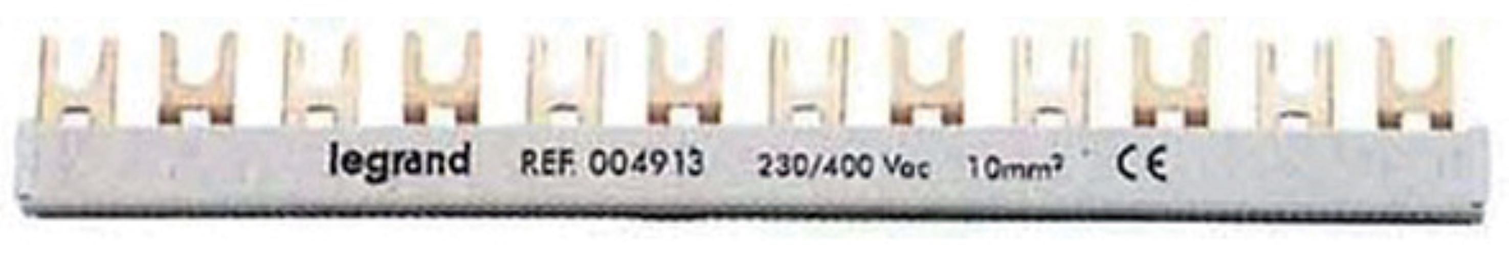 1St. Legrand 004913 Gabelkammschiene 2-polig 10 mm2 12TE