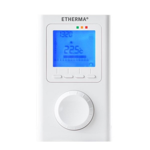 1St. Etherma Elektronisches Funk-Raum- ET-14A thermostat m.Uhr LCD-Anzeige 40595