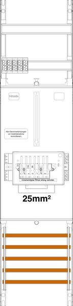 1St. F-Tronic Z1B-25-ZSK100A Zählerfeld Z1B-25-ZSK100A, H=1050mm, 1-feldrig, 1-3.HZ, 25mm², 1 ZSK-Set 100A 7141461