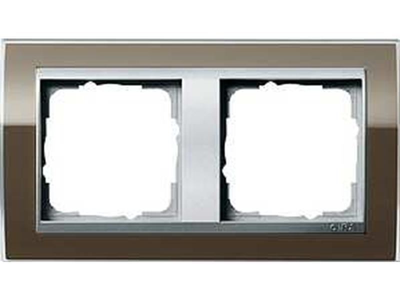 1St. Gira 0212766 Rahmen 2fach für Farbe Alu Gira Event Klar Braun