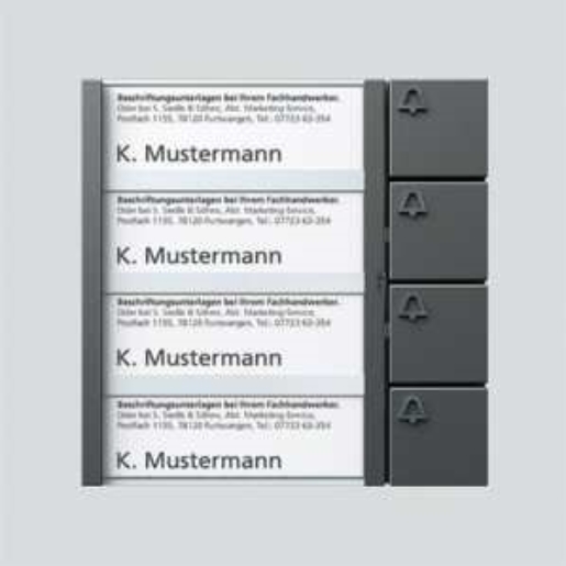 1St. Siedle BTM 650-04 DG Tasten-Modul 4 Ruftaste BUS 200038797-00 BTM650-04DG