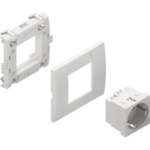100St. HKES-1.3.3, Geräteeinbausystem,vorkonfektioniert, Einbaubreite 93,5 mm, reinweiß