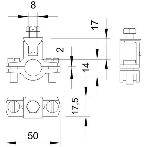 100St. OBO Bettermann 950 Z 3/8 Erdungsschelle für Rundleiter 3/8, Zn