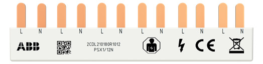 1St. ABB PSX1/12N Phasenschiene FlexLine 1P+N 12Pins 10qmm 1St. ABB PSX1/12N Phasenschiene FlexLine 1P+N 12Pins 10qmm