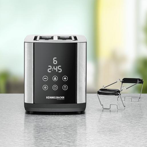1St. Rommelsbacher TO 850 Toaster 2 Schlitze, 800 W, Edelstahl/sch
