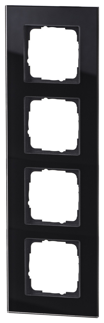 1St. Halmburger 3541 GB-554 (sw) Design Glasrahmen 4-fach schwarz Einsätze 55x55 mm Echtglas