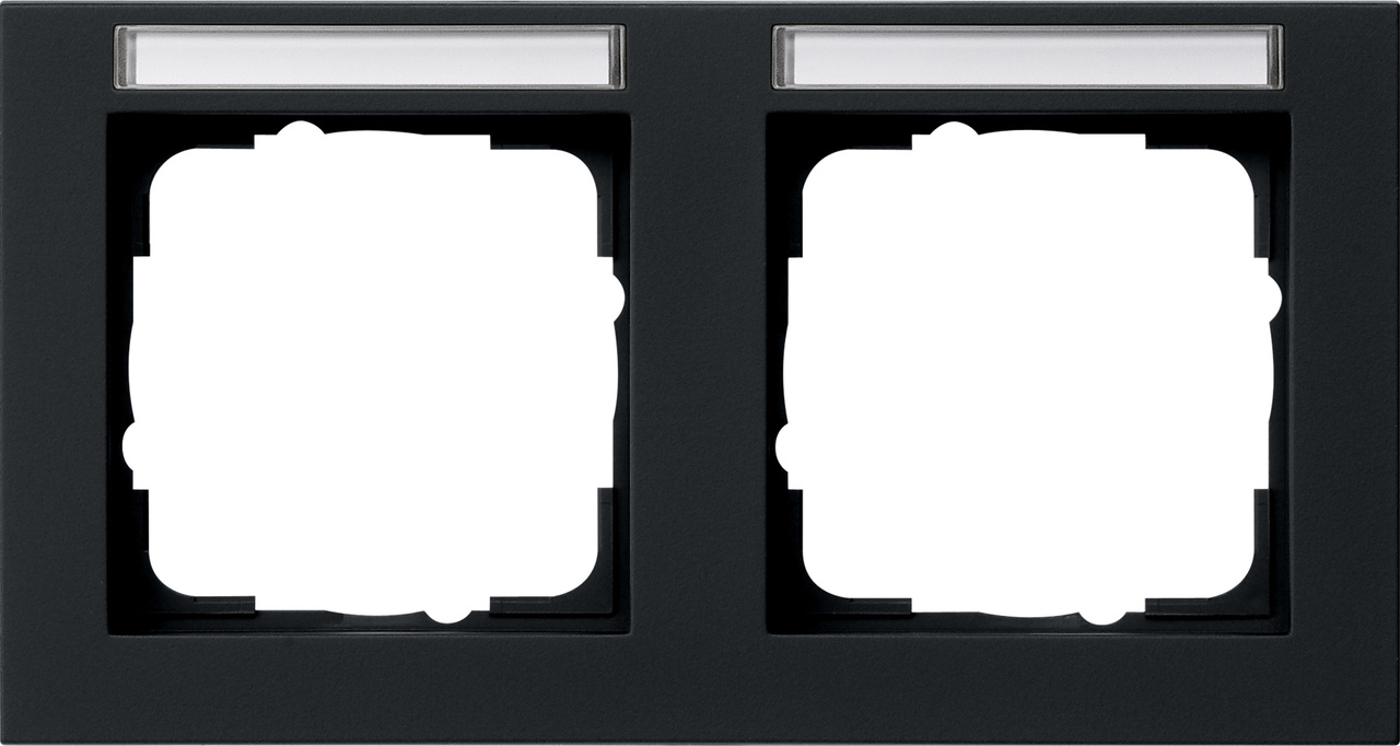 1St. Gira 109209 Abdeckrahmen 2f waager. BSF Gira E2 Schwarz m