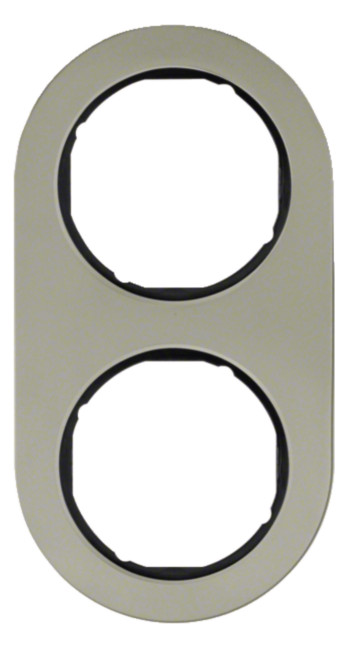 1St. Berker 10122004 Rahmen 2fach Serie R.Classic Edelstahl/schwarz