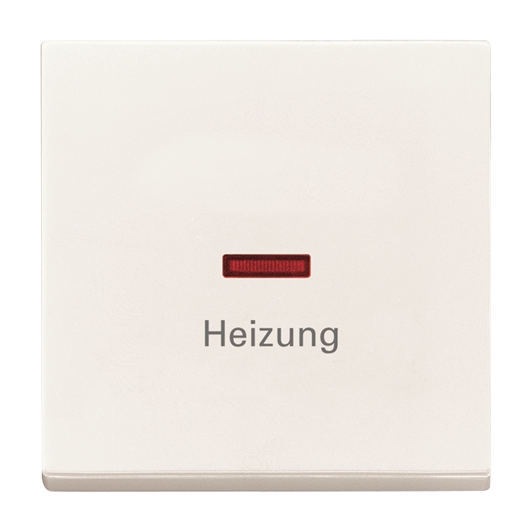 1St. Busch-Jaeger 1789 H-84 Wippe mit Aufdruck, mit kleiner roter Kalotte carat studioweiß