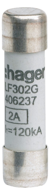 1St. Hager LF302G Zylindersicherung 10x38mm gG 2A 1St. Hager LF302G Zylindersicherung 10x38mm gG 2A