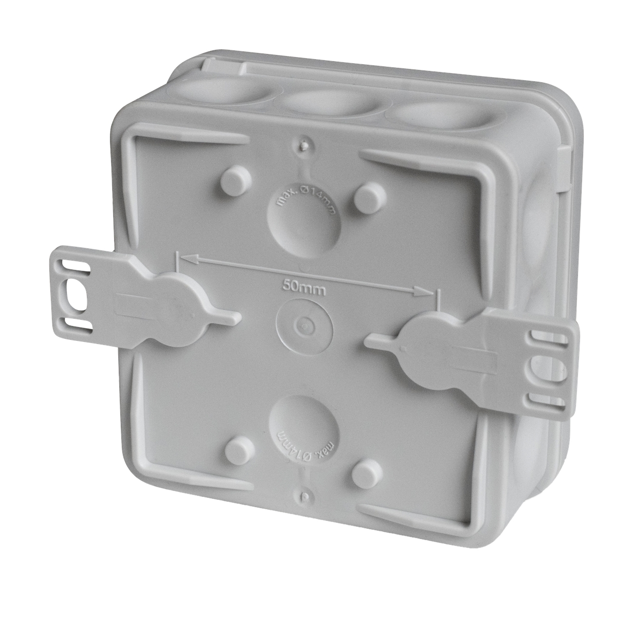 10St. F-Tronic E1200gr FR Abzweigkasten E1200gr, 80x80x37mm, IP55, gr/gr, mit Durchstoßmembran 7340157