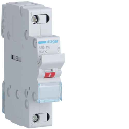 1St. Hager SBN116 Ausschalter 16A 1 Schließer 230V AC 1PLE...