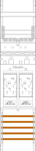 1St. F-Tronic E16-10-10L Zählerfeld E16-10-10L, 1-feldrig, H=1050mm, 2-eHZ, kurze und lange Kabel 7141010