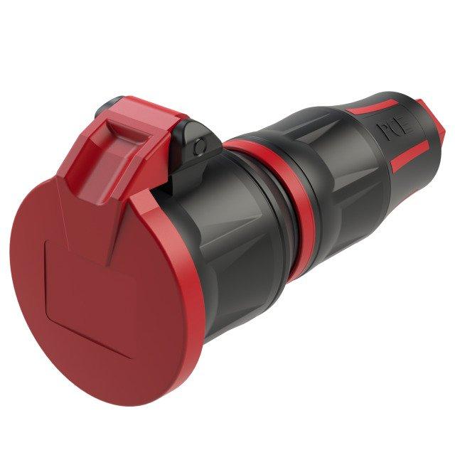 1St. PCE 25712-sr, Schutzkontaktkupplung KD nat IP54 rot Serie TopTaurus2