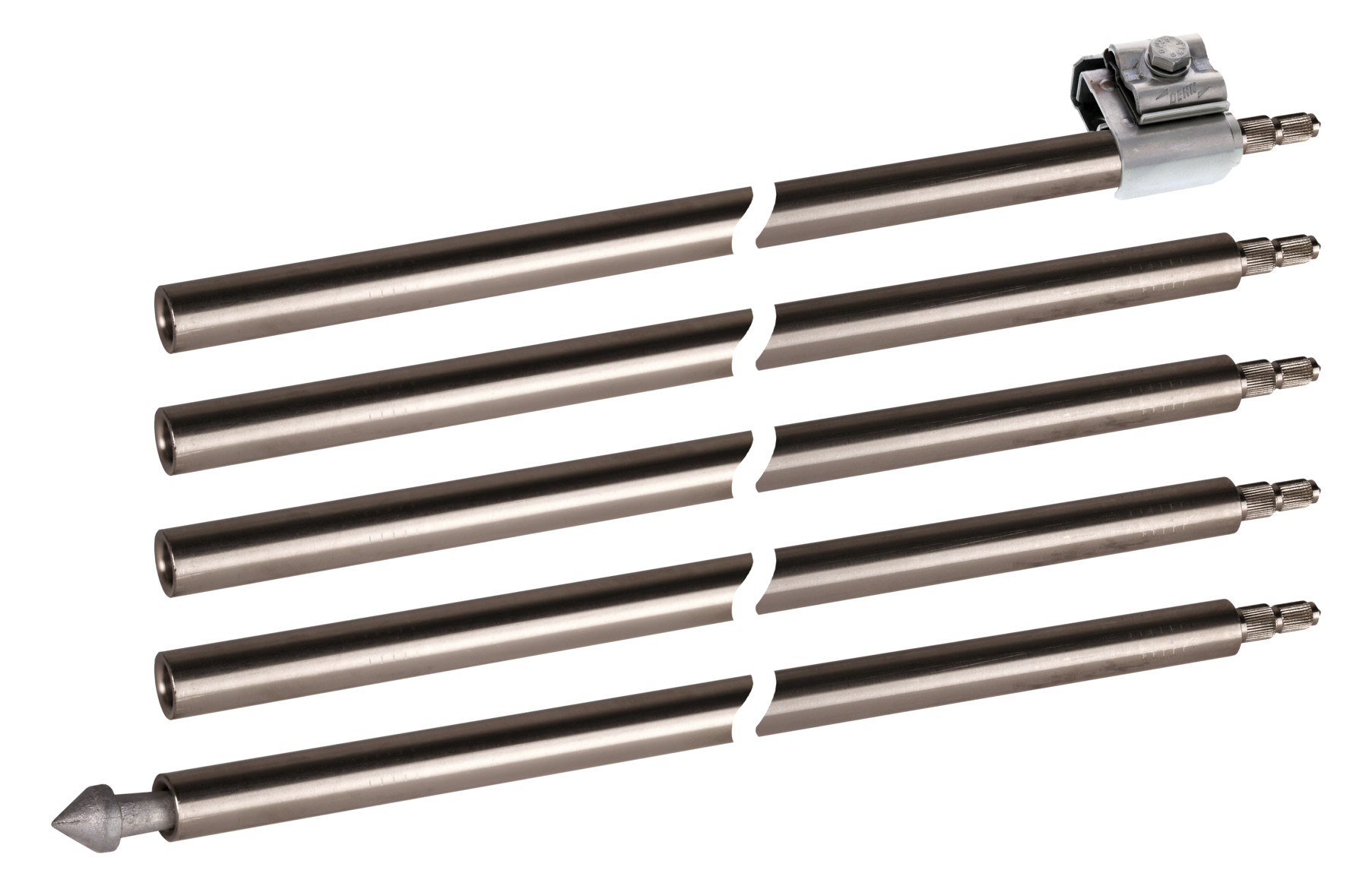 1St. Dehn D18014 Tiefenerder SET V4A 5x1m +Schelle