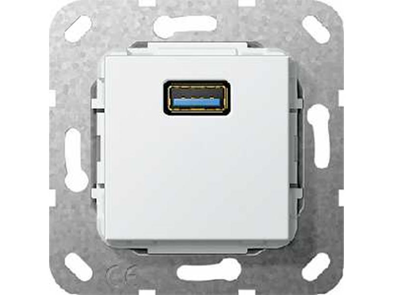 1St. Gira 568203 USB 3.0 A Gender Changer Einsatz Reinweiß glänzend