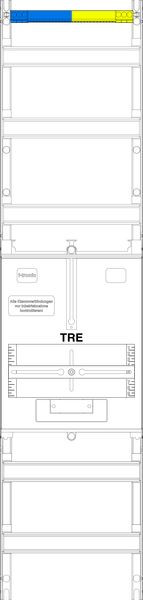 1St. F-Tronic THB Tariffeld THB, 1-feldrig, H=1050mm, 1-TRE-3.HZ 300mm, Vert. 3r, 2 Hutschienen im NAR 7141612