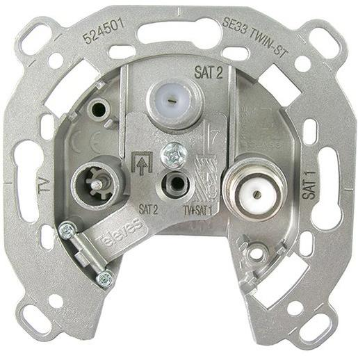 1St. Televes SE33TWIN-ST 3-fach TWINSAT Stichleitungsdose