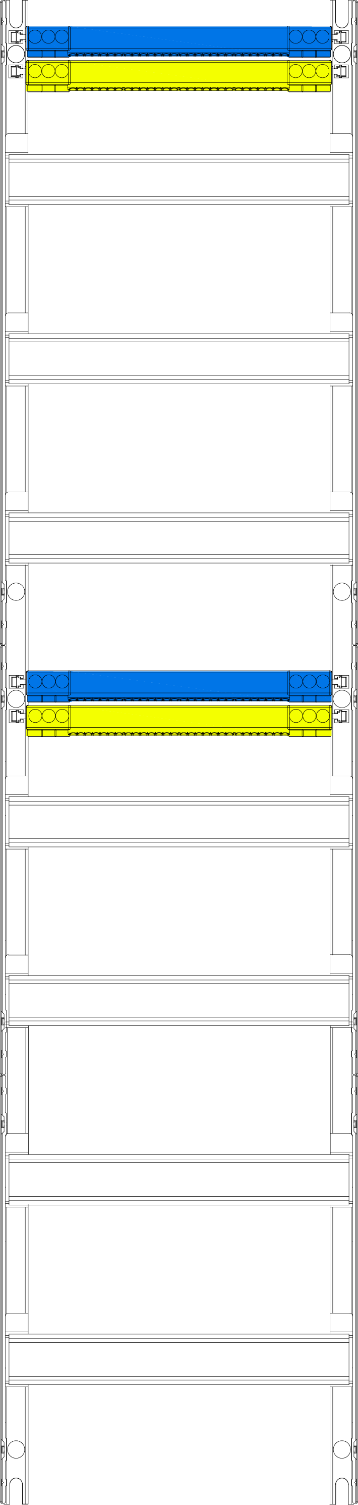 1St. F-Tronic V17N4 Verteilerfeld V17N4, H=1050mm, 1-feldrig, 7-reihig 7141636