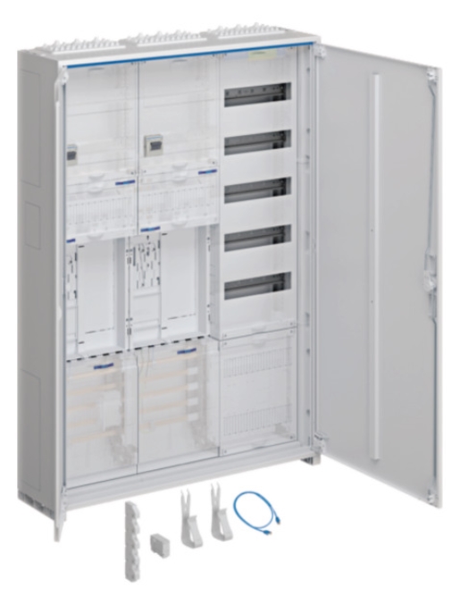 1St. Hager ZB33ET225W1T Komplettschrank, univers Z, 2 ZP, BKE-I,