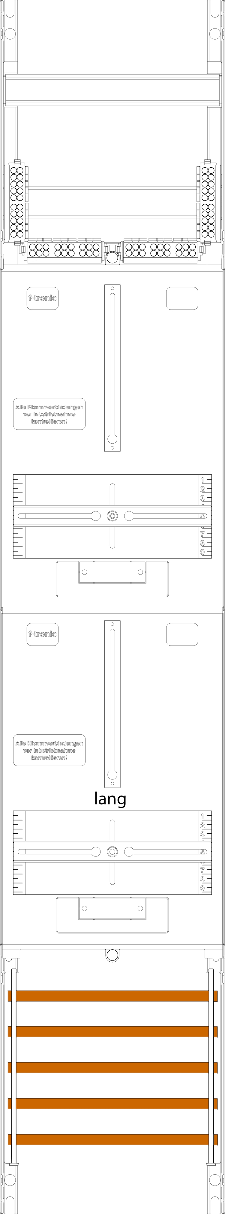 1St. F-Tronic Z16-10-10L Zählerfeld Z16-10-10L,H=1350mm, 1-feldrig, 2-3.HZ kurze und, lange Kabel 7143306