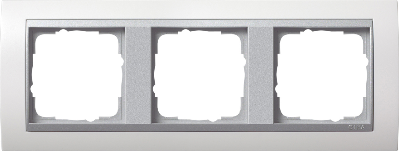 1St. Gira 0213806 Rahmen 3fach Zwischenr. Farbe Alu Event Reinweiß