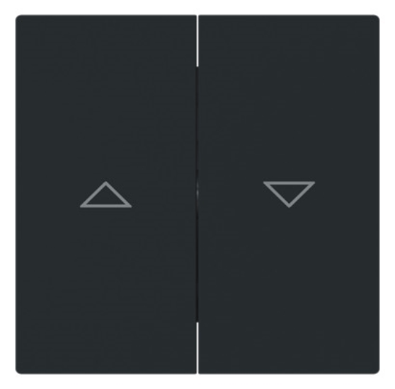 1St. Busch-Jaeger 1785 JA-45M Wippe mit Aufdruck Symbol Pfeile für Jalousie, zweiteilige Wippe schwarz matt - Busch-art linear® schwarz matt 2CKA001751A3396