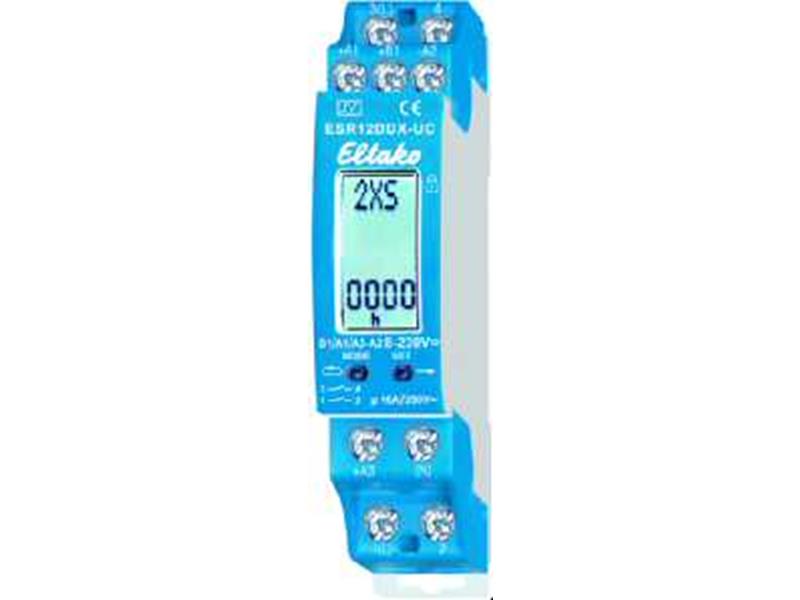 1St. Eltako ESR12DDX-UC Digital einstellbares Multifunktions-Stromstoß-Schaltrelais, 1+1 Schließer pot.frei 16A/250V AC