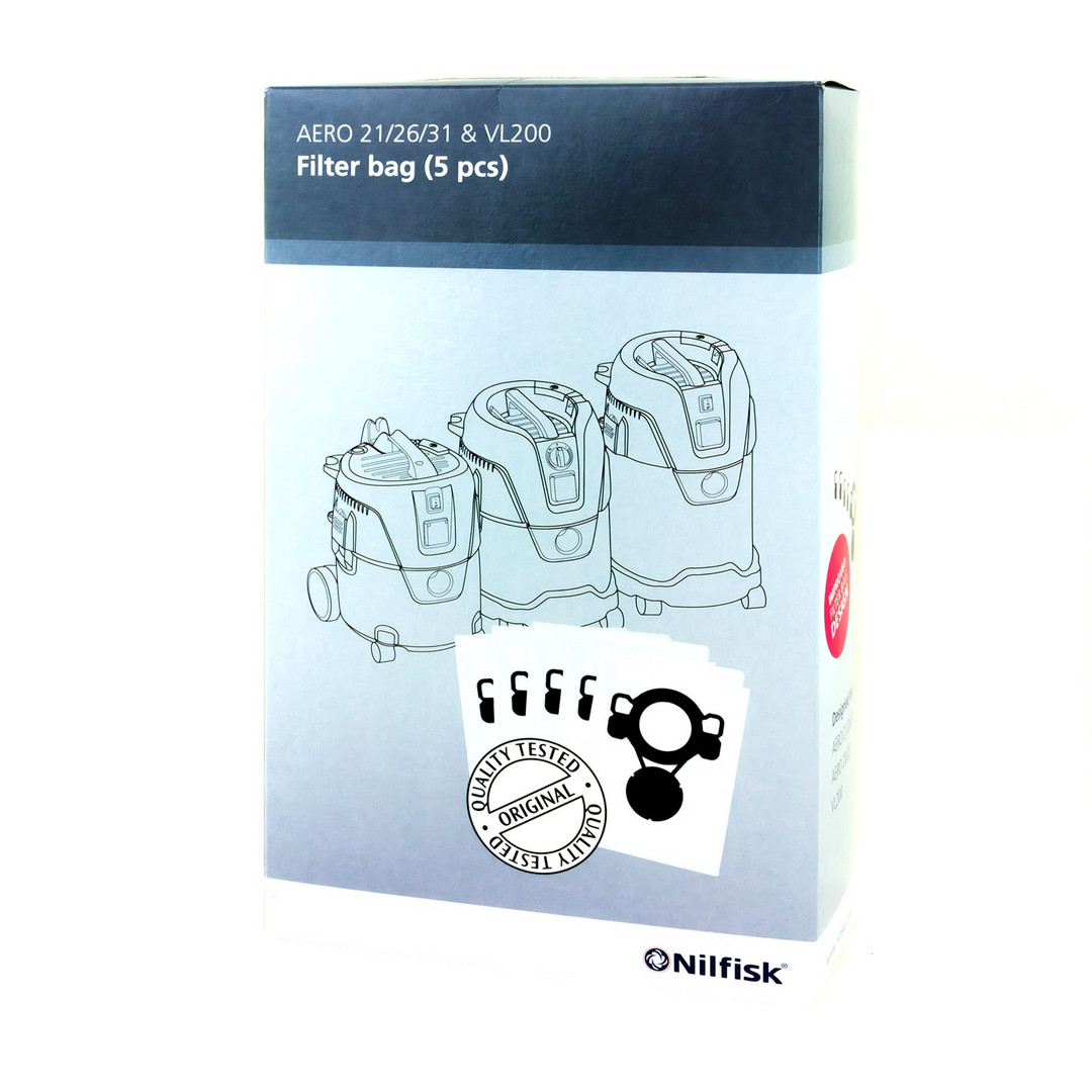 1St. NILFISK 107419590 FILTER BAG AERO 5 PCS